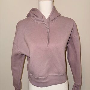 Pink Oversized Cropped Hoodie Sweatshirt